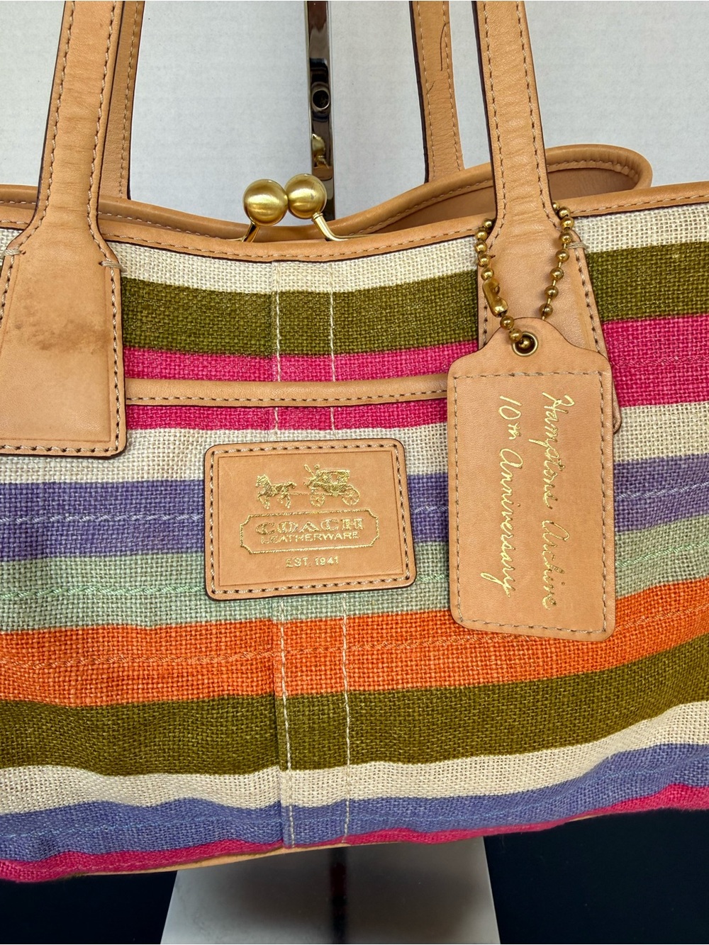 Coach Limited edition 10th Anniversary Hampton Satchel, multicolor. - Picture 4 of 11